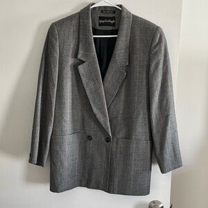 Giorgio Saint Angelo 100% Wool Blazer Women’s Size 8 Vintage Plaid Preppy